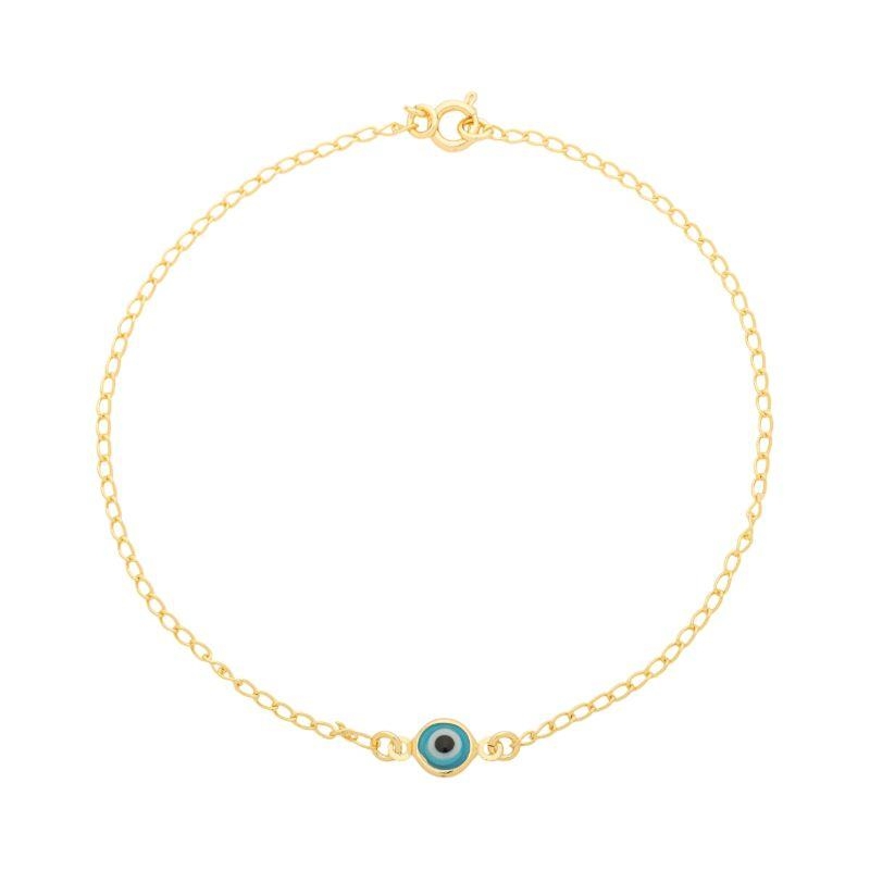 Tornozeleira Olho Grego Único Ouro