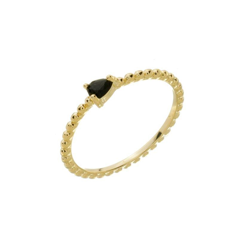 Anel Triângulo Black Ouro