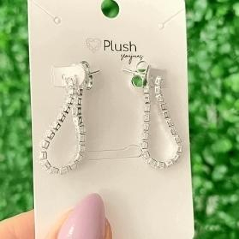 Brinco Corrente Riviera Cristal Prata