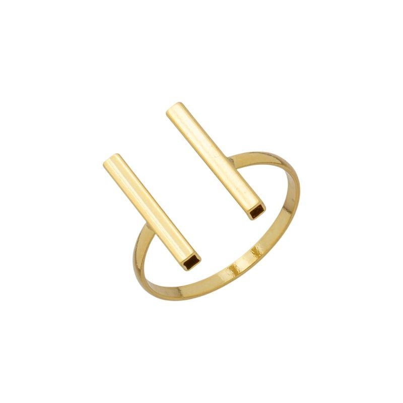 Anel Duas Hastes Ouro