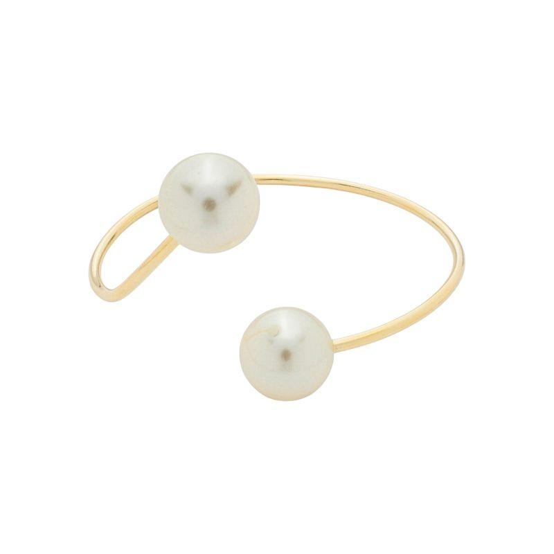 Bracelete Dupla Pérola Ouro