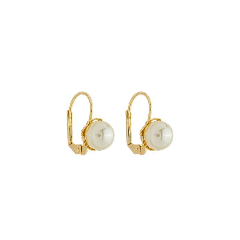 Brinco Argola Click Pérola Ouro