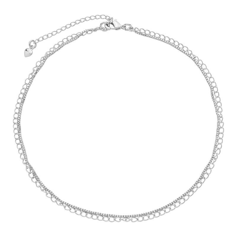 Tornozeleira Dupla Corrente Prata