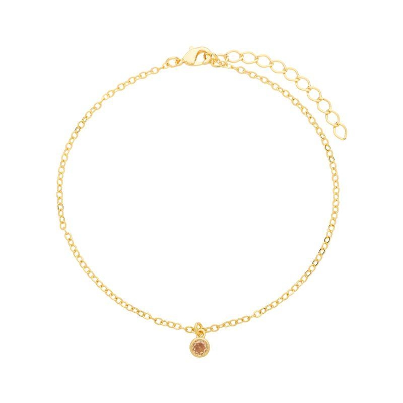 Tornozeleira Pingente Laranja Ouro