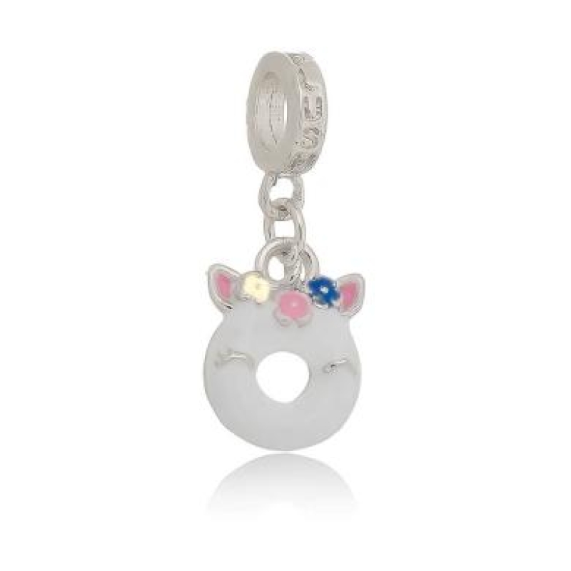 Berloque Donuts Unicórnio Prata Plush