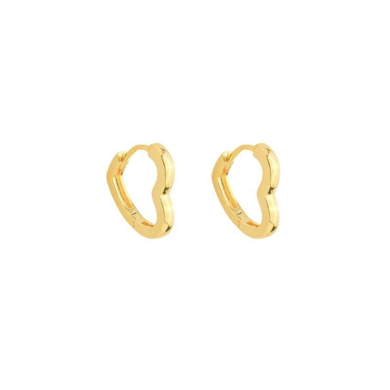 Brinco Argola Coração Liso G Ouro