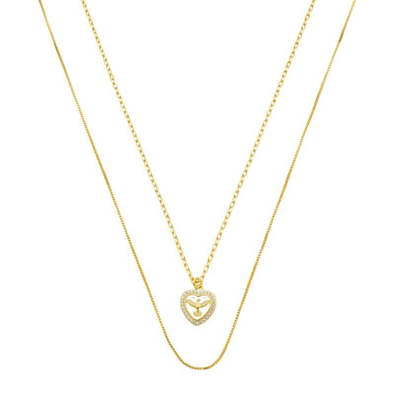 Colar Duplo Espírito Santo Ouro