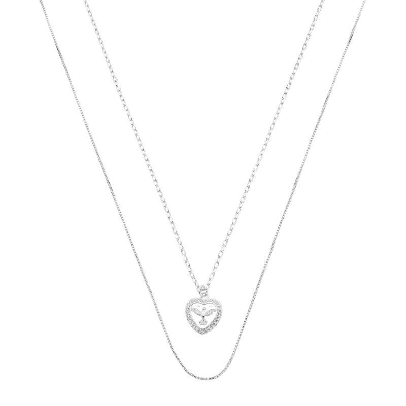 Colar Duplo Espírito Santo Prata