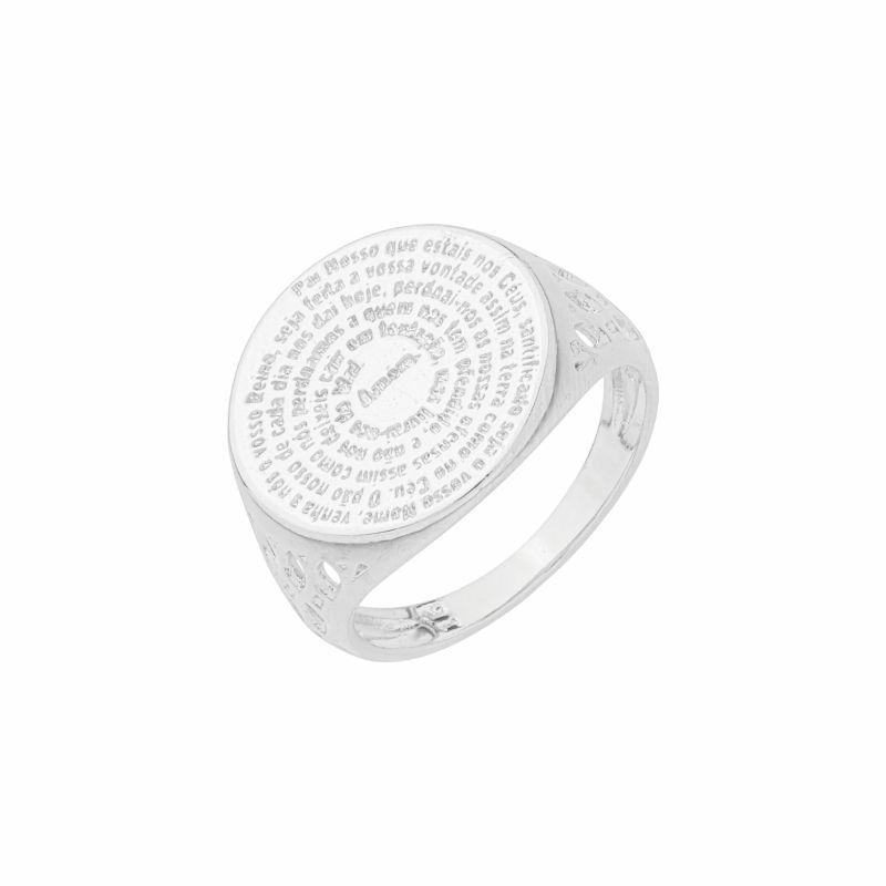 Anel Pai Nosso Circular Prata