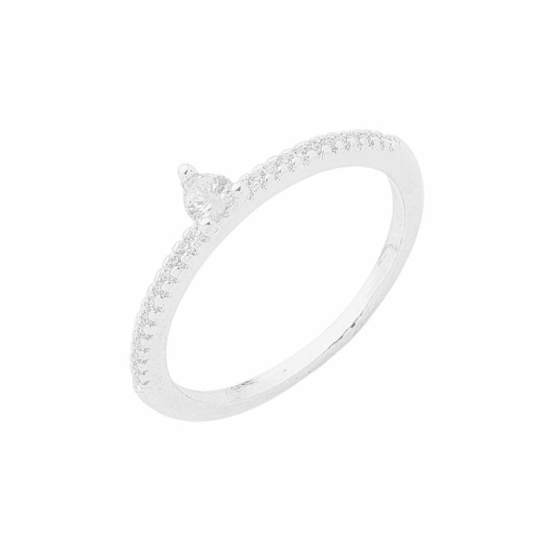 Anel Solitário Mini Coração Prata