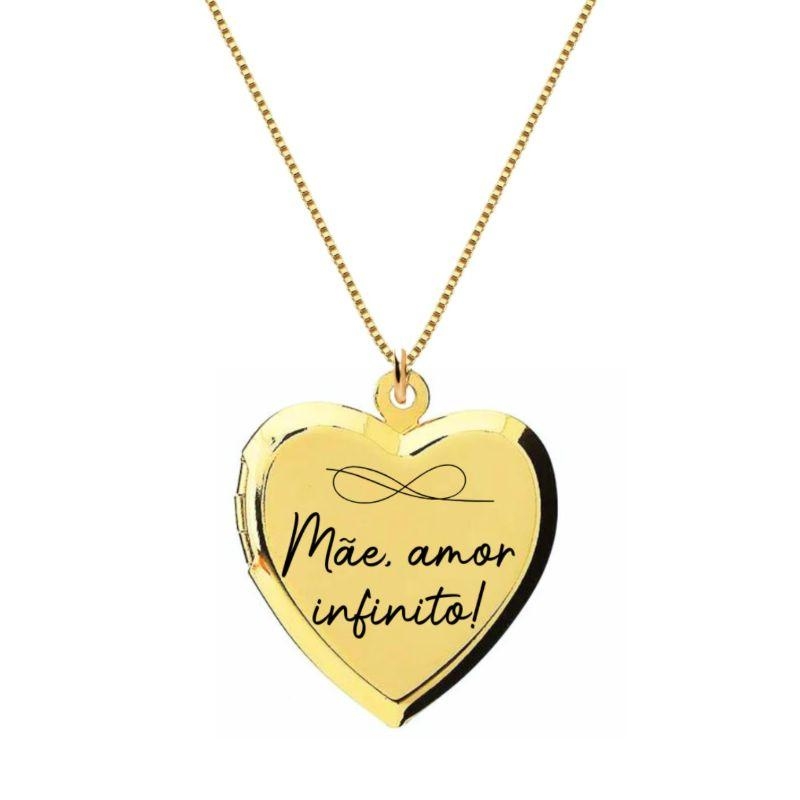 Colar Personalizado Relicário Ouro