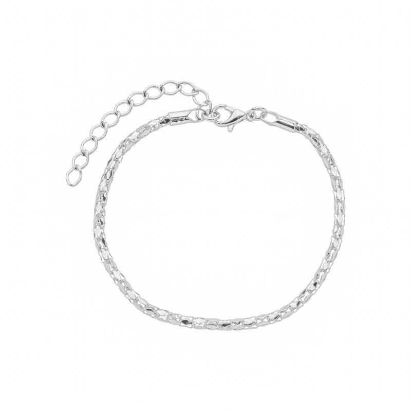 Pulseira Cordão Texturizado Prata