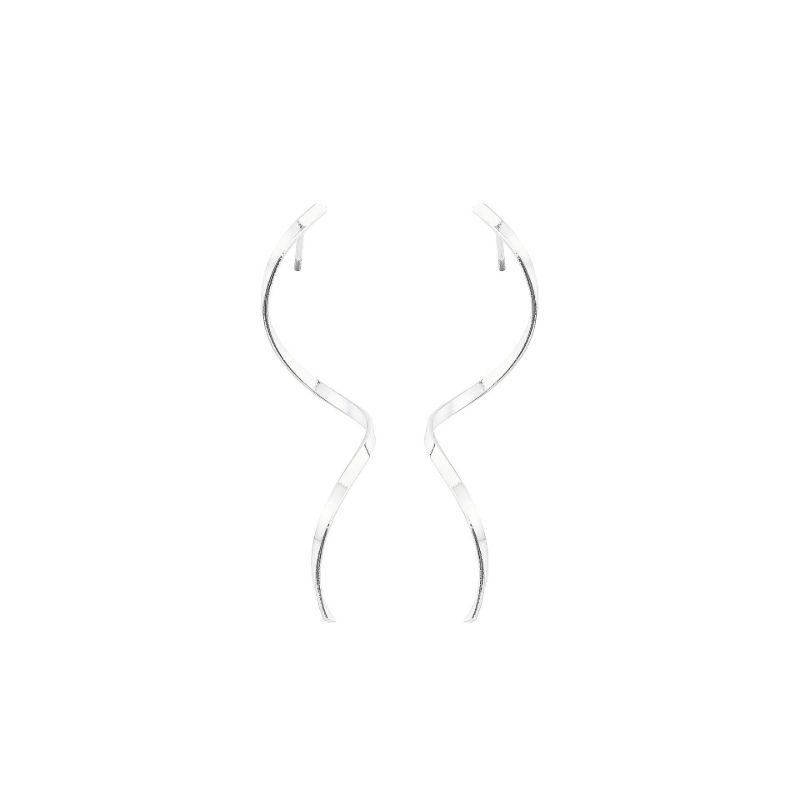 Brinco Curvilínio Liso Prata
