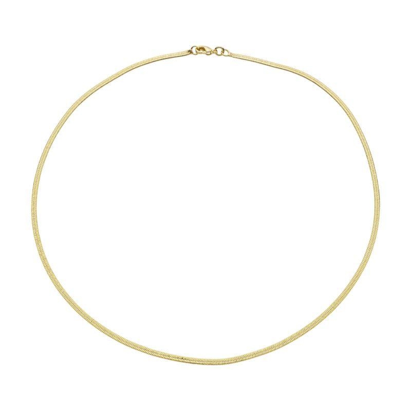 Colar Fita Laminada Fina 40 CM Ouro