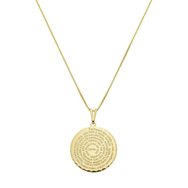 Colar Medalha Pai Nosso Ouro