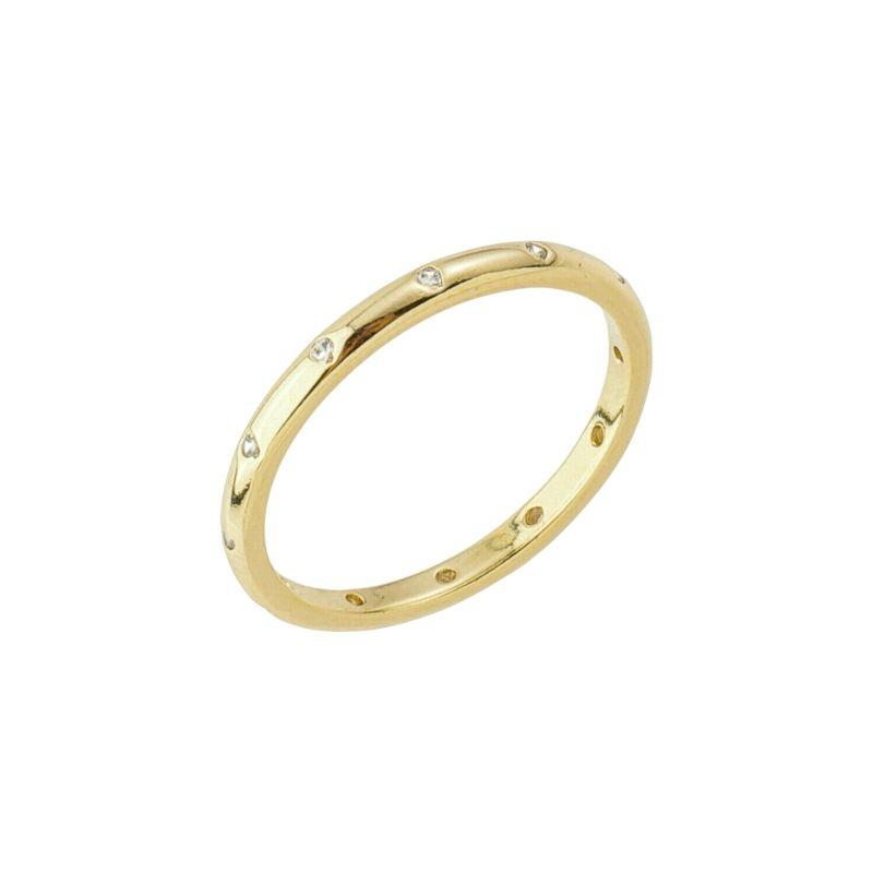 Anel Mini Pontos de Brilho Ouro
