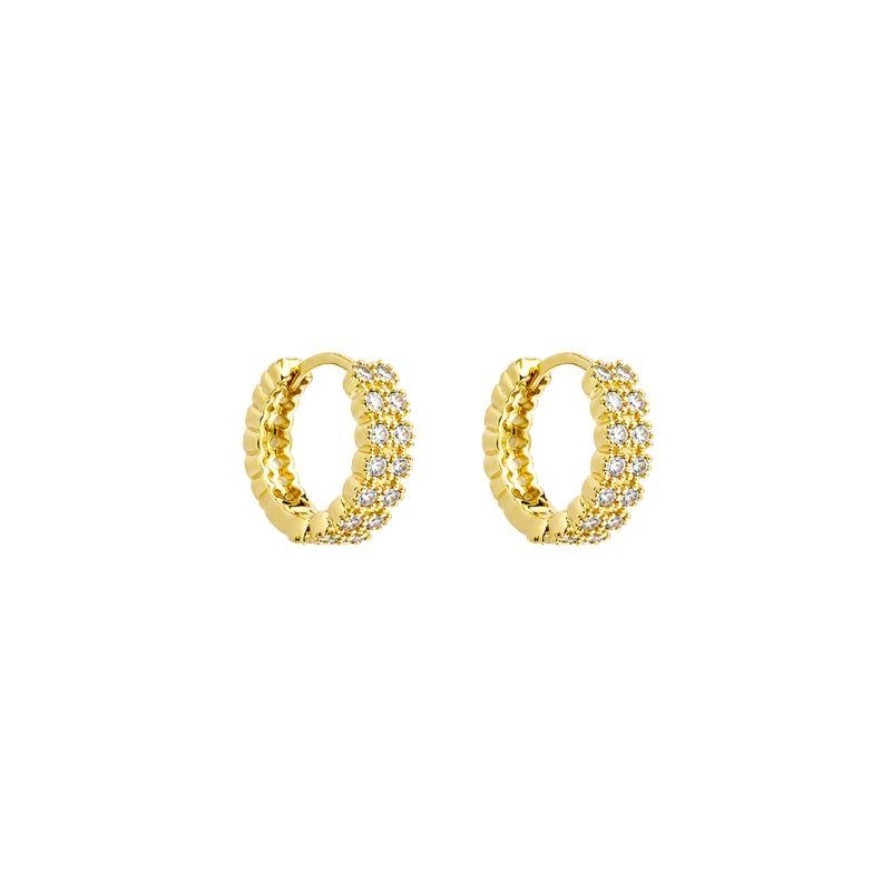 Brinco Argola Luxo Zircônias G Ouro