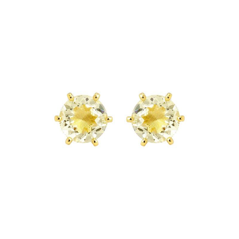 Brinco Ponto de Luz Amarelo 9mm Ouro