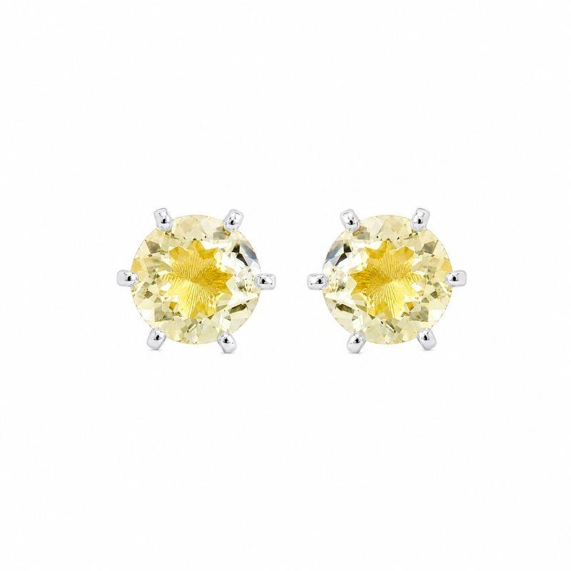 Brinco Ponto de Luz Amarelo 9mm Prata