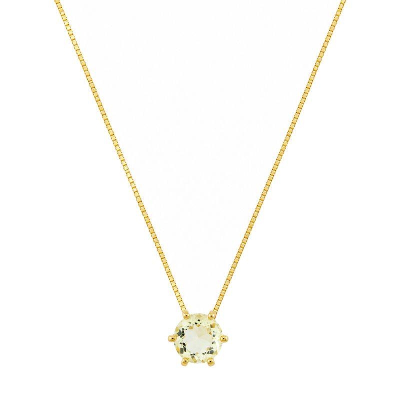 Colar Ponto de Luz Amarelo 9mm Ouro
