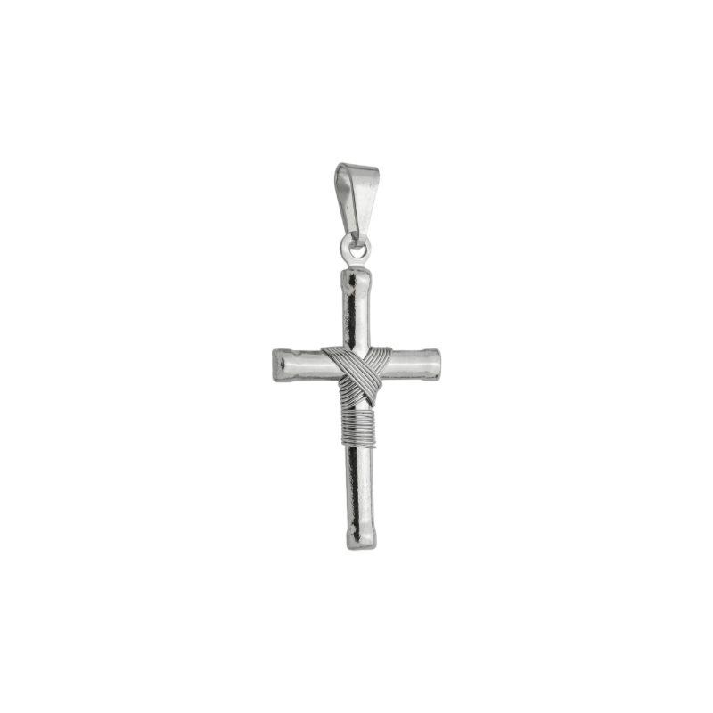 Pingente Cruz Jesus Masculino Aço