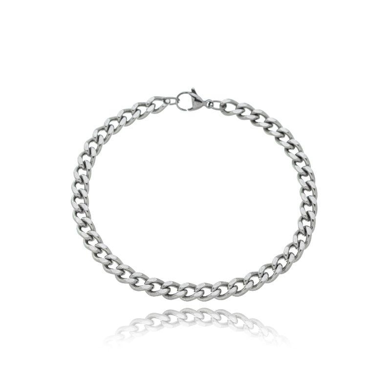 Pulseira Elo Grumet Polida Masculina Aço