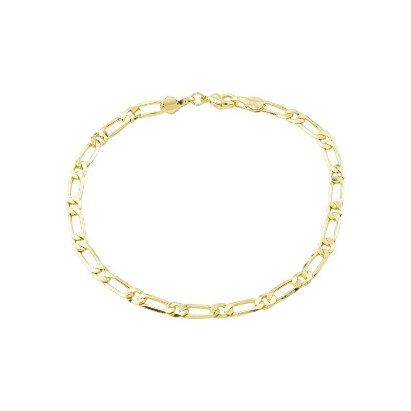 Pulseira Elos Alternados Masculino Ouro