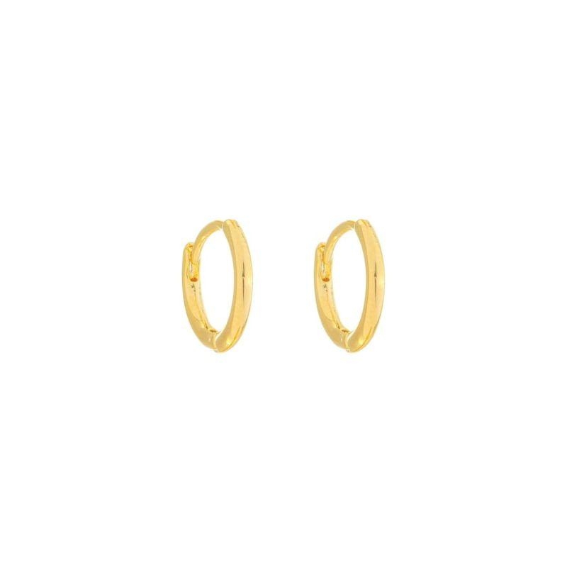 Brinco Argola Lisa Minimalista M Ouro