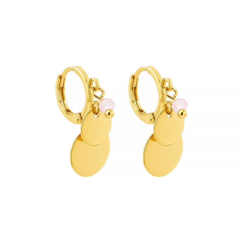 Brinco Argola Medalhas Lisas Ouro