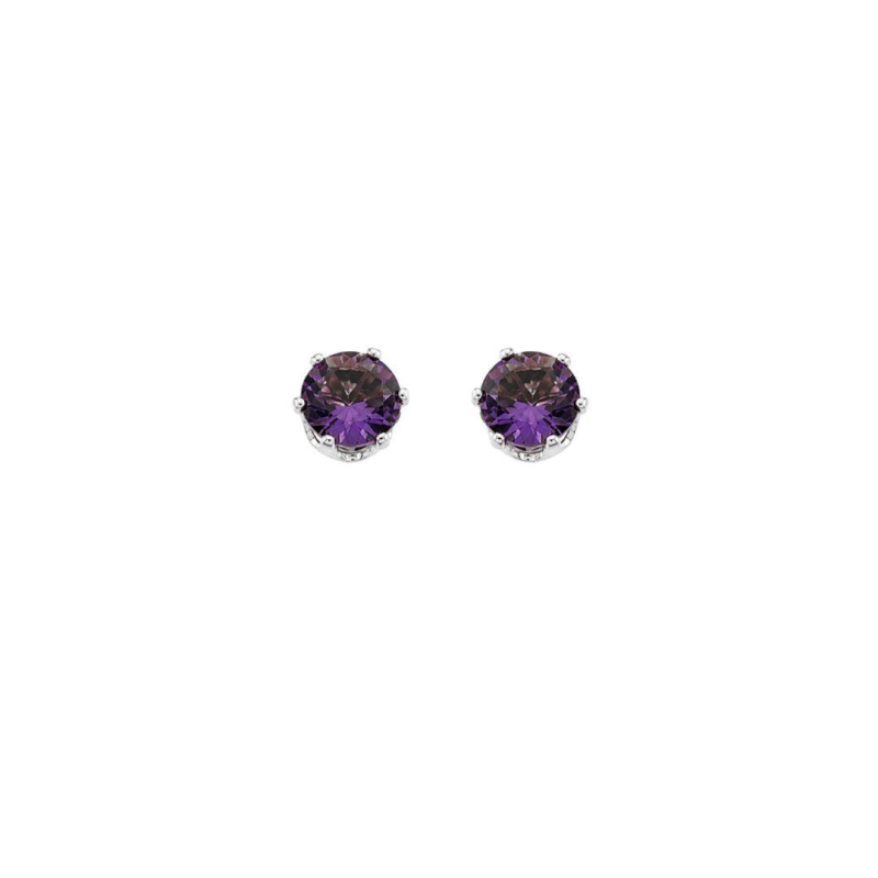 Brinco Ponto de Luz Roxo G Prata