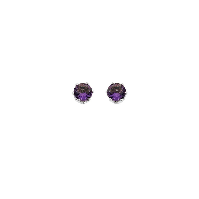 Brinco Ponto de Luz Roxo M Prata