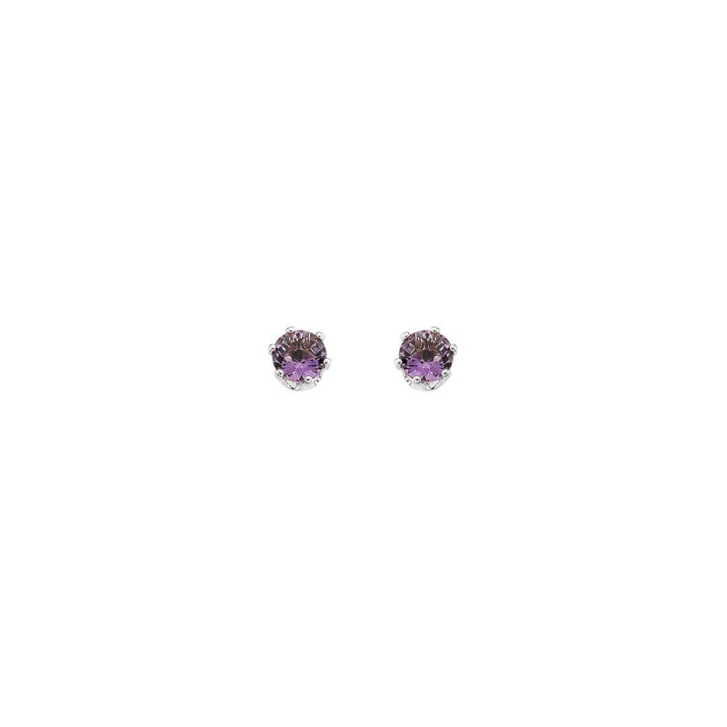 Brinco Ponto de Luz Roxo P Prata