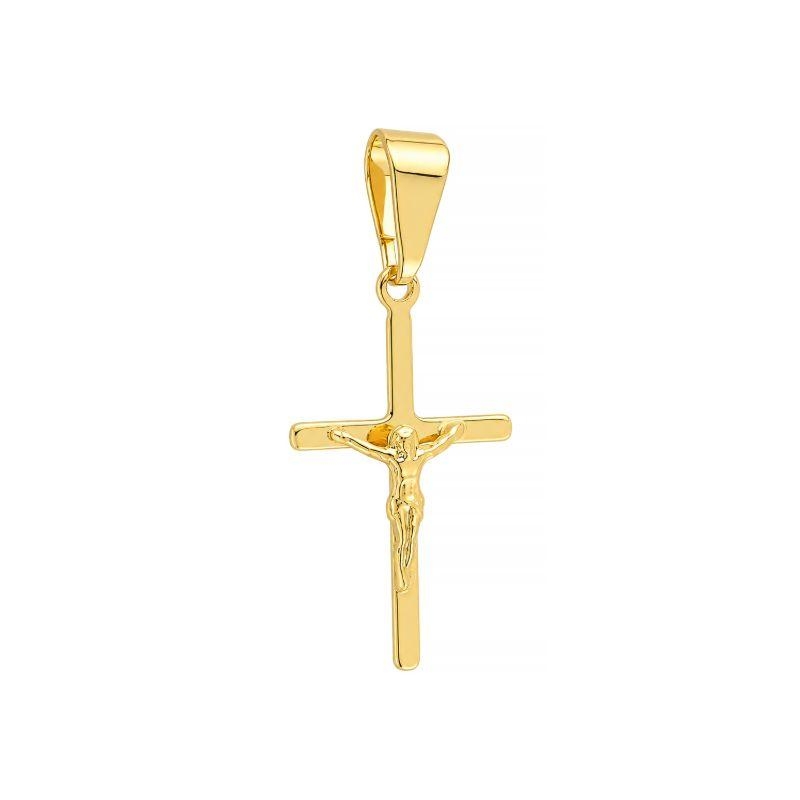 Pingente Cruz Cristo Pequena Masculino Ouro
