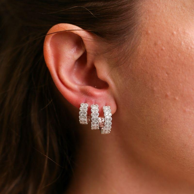Trio Argola Luxo Zircônias Prata
