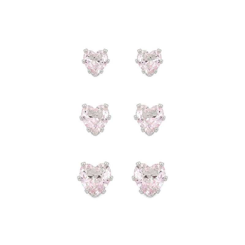 Trio Ponto de Luz Coração Rosa Prata