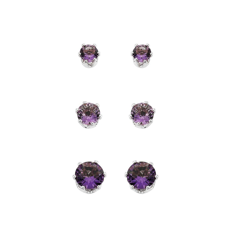 Trio Ponto de Luz Roxo Prata
