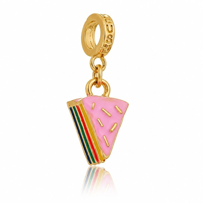 Berloque Bolo Arco-íris Plush Ouro