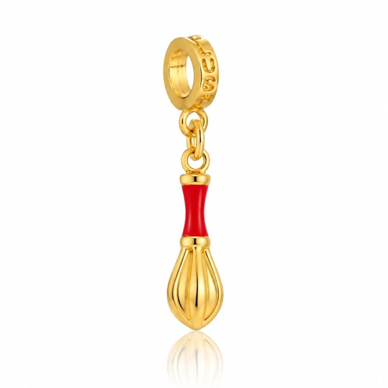 Berloque Fouet Vermelho Plush Ouro