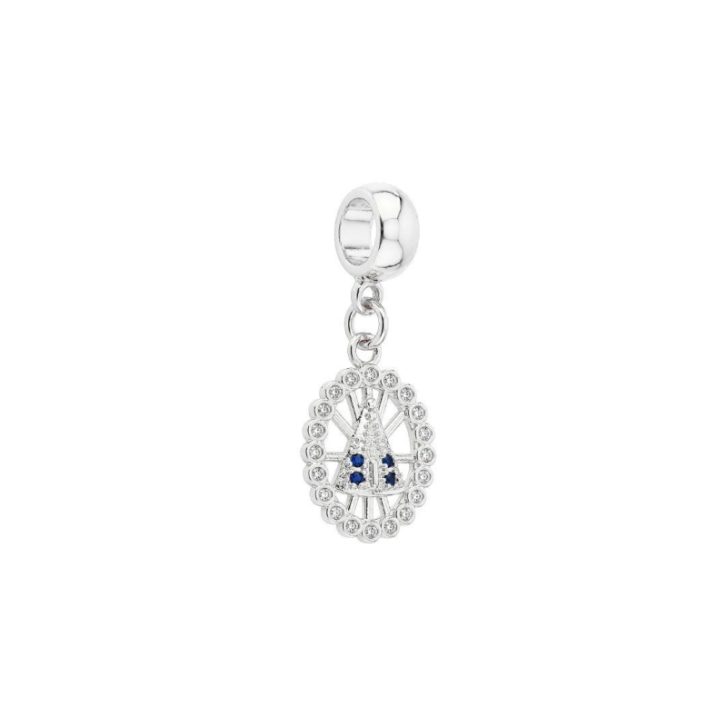 Berloque Nossa Senhora Aparecida Oval Prata