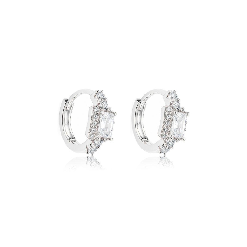 Brinco Argola Cristal Lux Prata