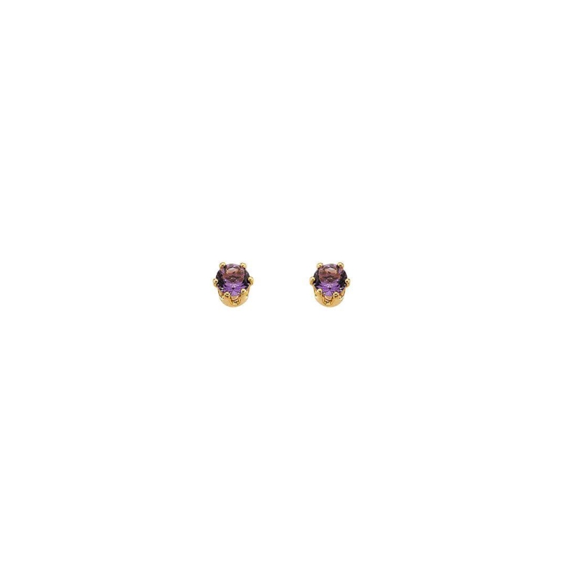 Brinco Ponto de Luz Roxo P Ouro