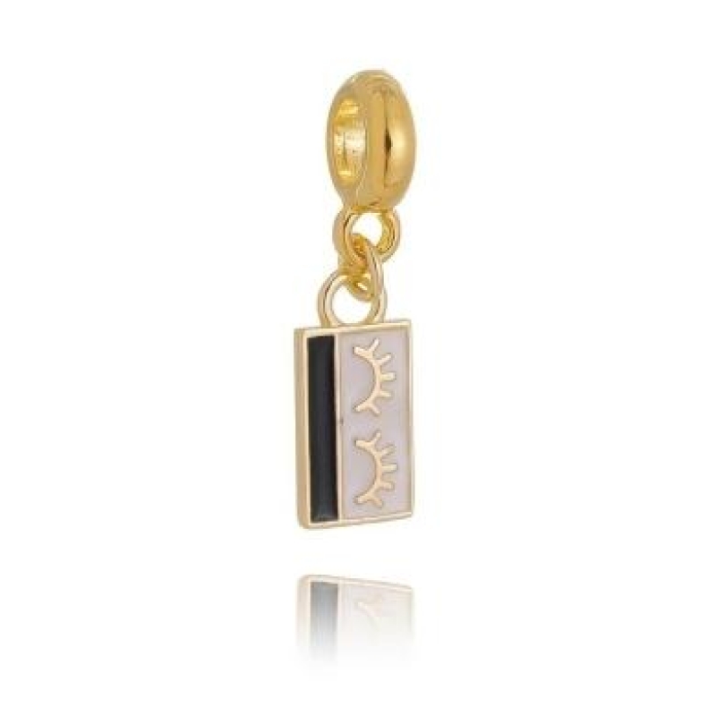 Berloque Cílios Postiços Dourado Plush