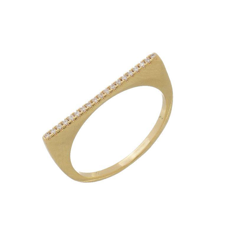 Anel Base Reta Zircônias Ouro