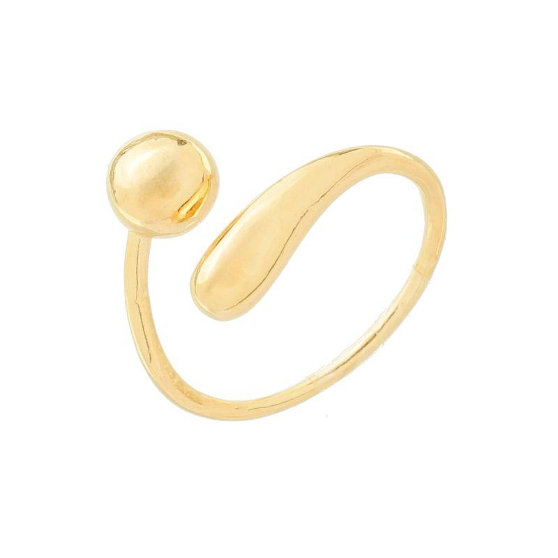 Anel Bola e Gota Ajustável Ouro