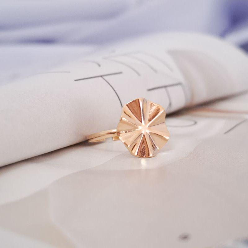 Anel Círculo Ondulado Ajustável Ouro