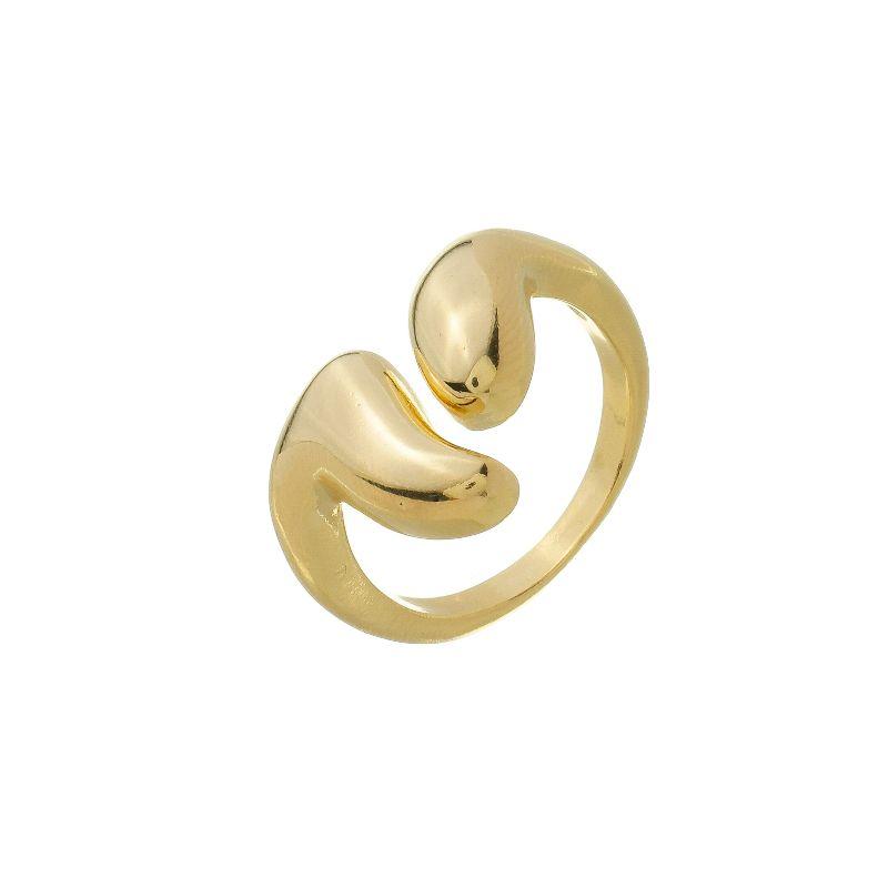 Anel Duplo Fluido Orgânico Ajustável Ouro