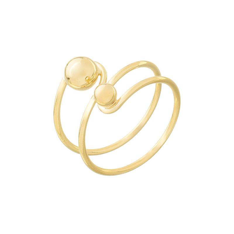 Anel Esferas Invertidas Ajustável Ouro
