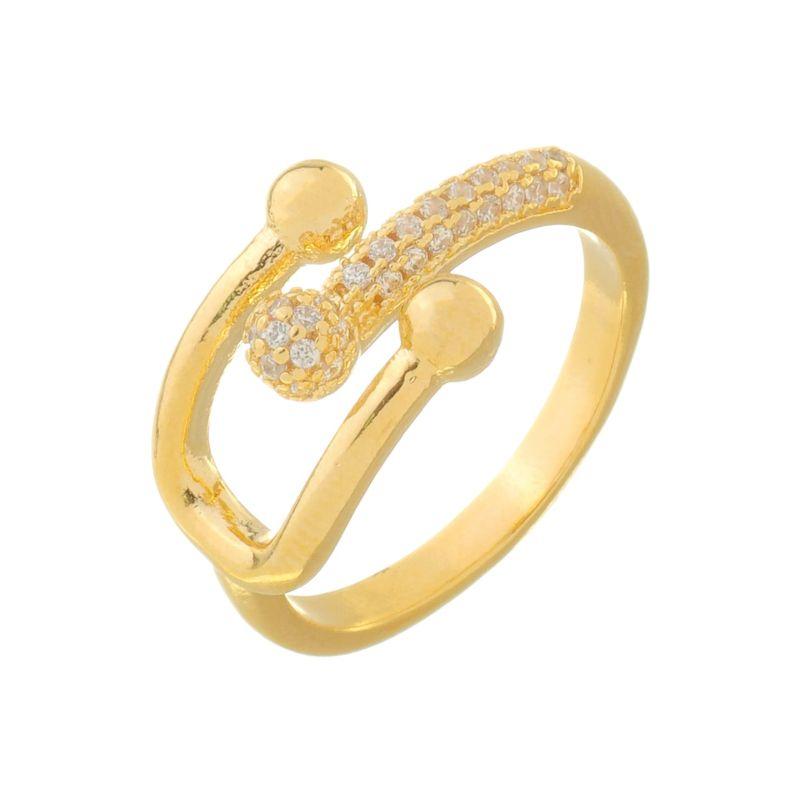 Anel Locker Zircônias Ajustável Ouro