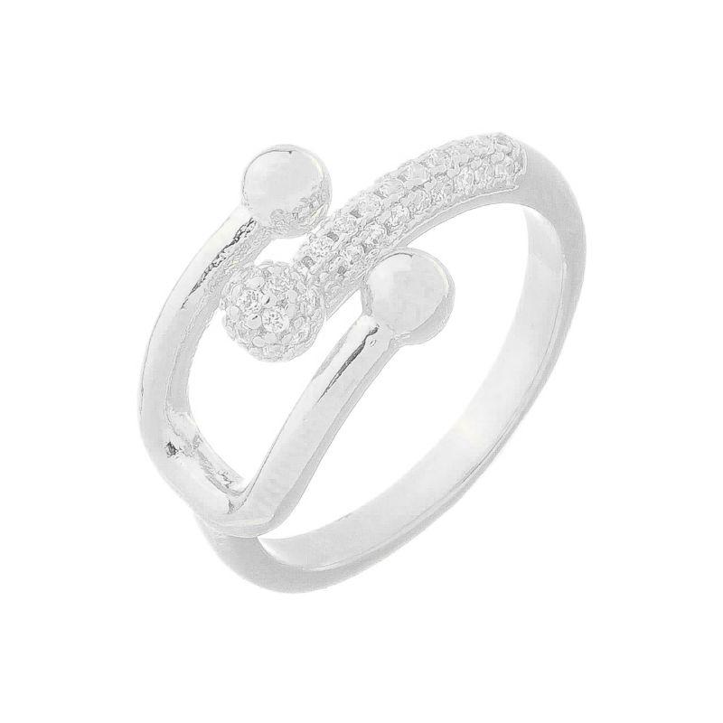 Anel Locker Zircônias Ajustável Prata