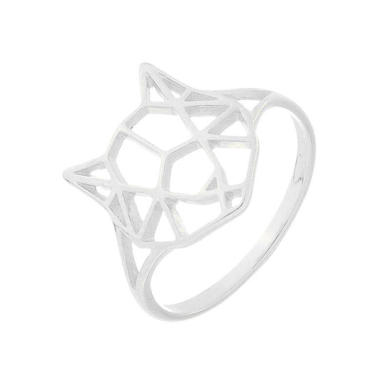 Anel Pet Geométrico Prata